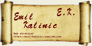 Emil Kalinić vizit kartica